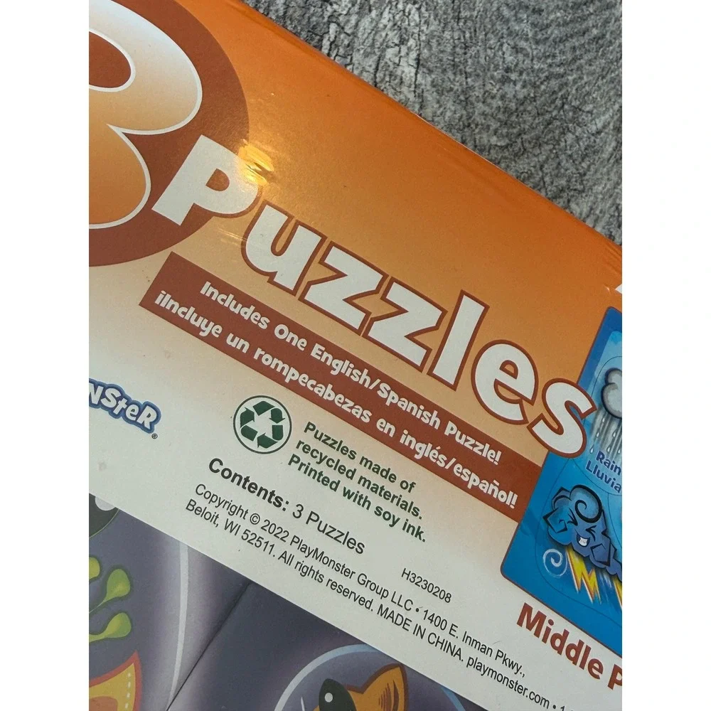 PlayMonster Board Puzzles Bilingual Space Dino Pets English Spanish NWT Learning